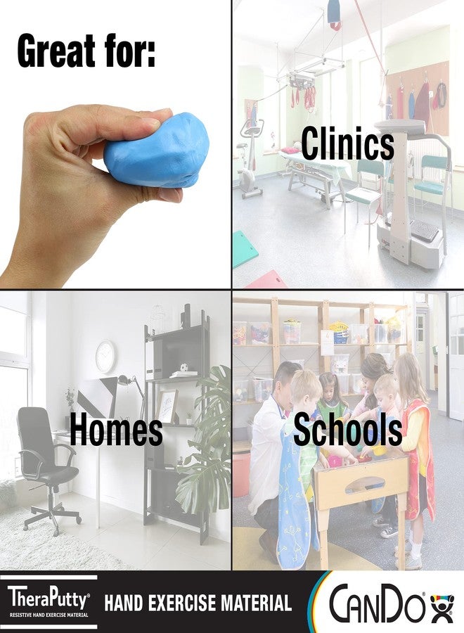 كاندو مجموعة كاندو ثيرا بوتي المكونة من 4 قطع - فائقة النعومة، ناعمة، متوسطة، وصلبة، 2 أونصة لكل قطعة، معجون تمارين اليد القياسي لإعادة التأهيل، والتمارين، وعلاج وتقوية اليد، وتخفيف التوتر - Image 2